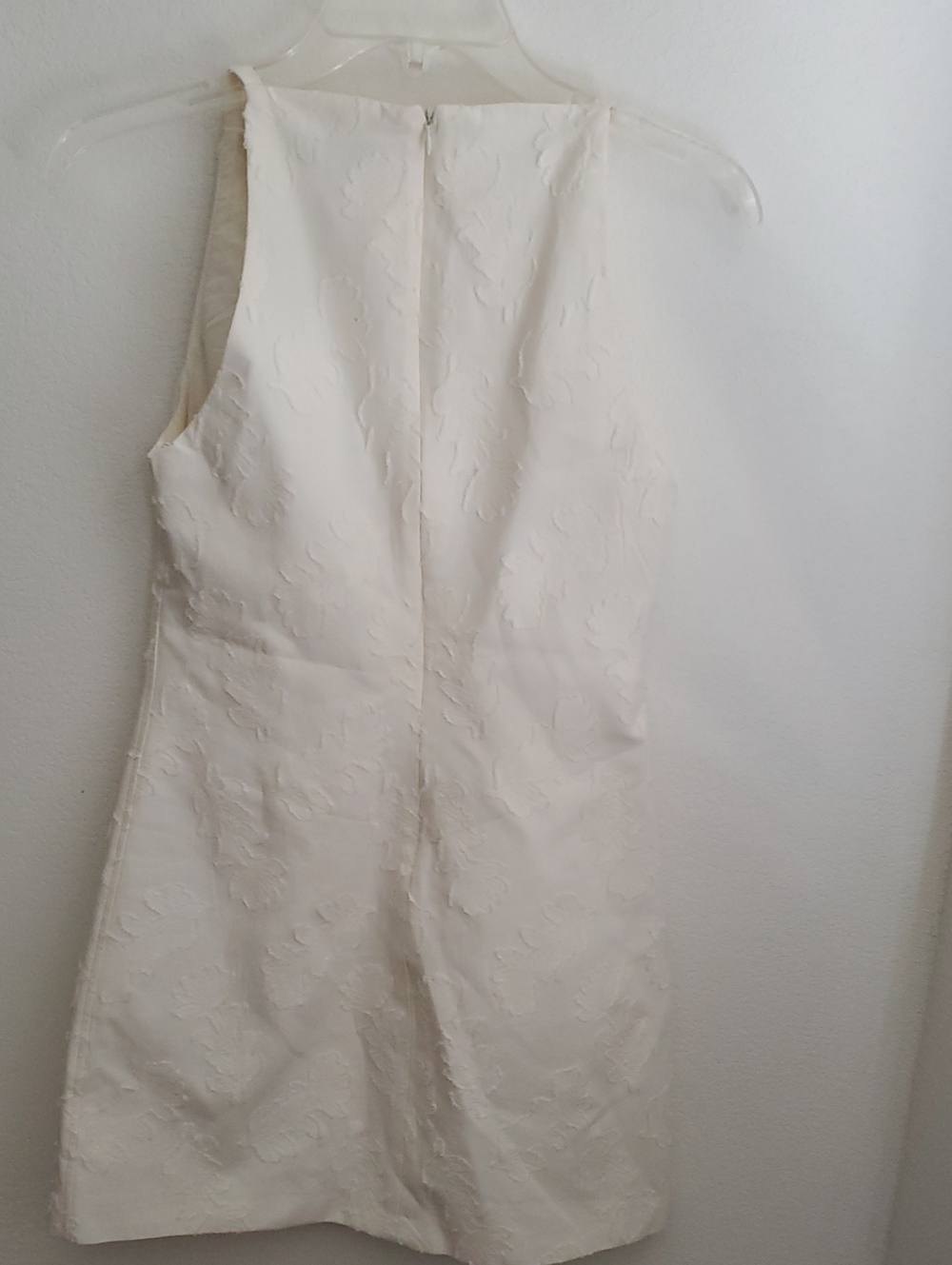 NWT ZARA Jacquard Floral Embroidered Sleeveless Shift Dress Size XS Cream Ivory - Picture 11 of 16